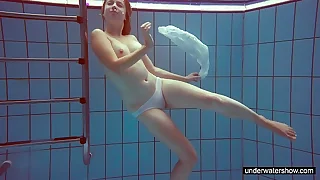 Cute Melissa plays in-ground